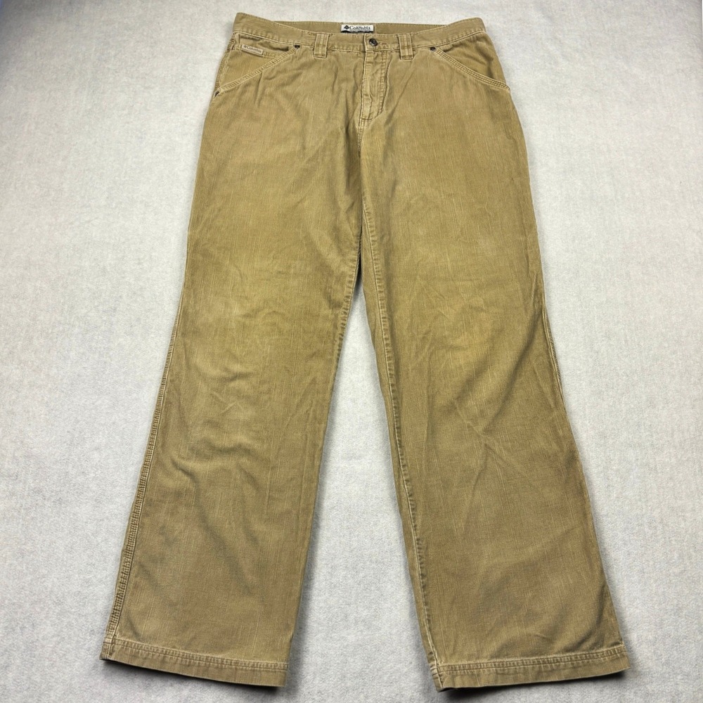 Columbia Corduroy Pants Mens 36x34 Tan Khaki Fine Wale Cotton Outdoor AM8411